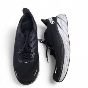 HOKA One One Clifton 7 Running Shoes‎ Mens Size 10 Black White Cushioned Neutral